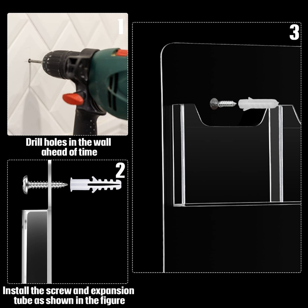 Eersida 2-Pack Acrylic Wall Mount Brochure Holder Clear Literature Display Rack