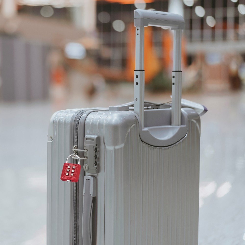 Push Button Combination Padlock 6-Digit 3-Position Lock Red