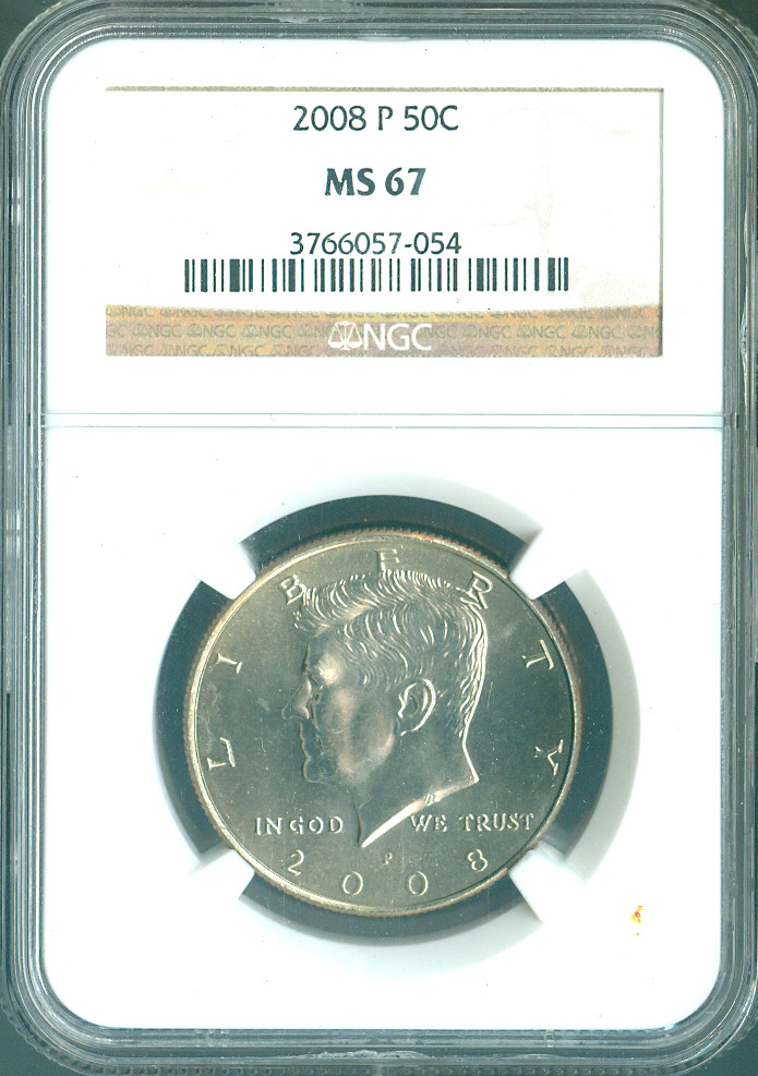 2008 P KENNEDY HALF DOLLAR NGC MS67 .