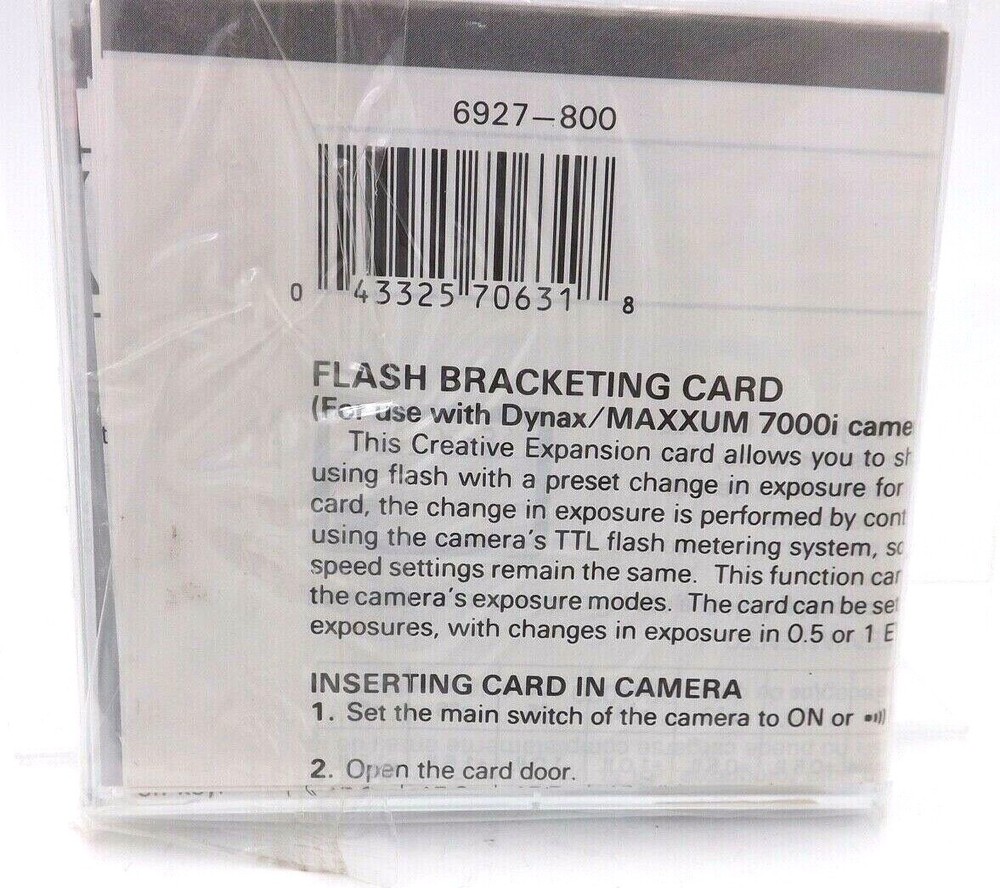 Minolta Flash Bracketing Card