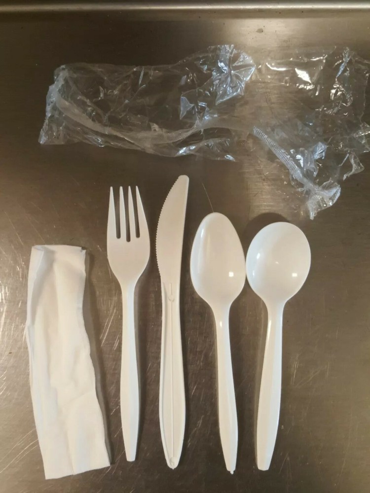 Plastic Cutlery Set 150 individually Wrapped  w/ Napkin medium weight NWT