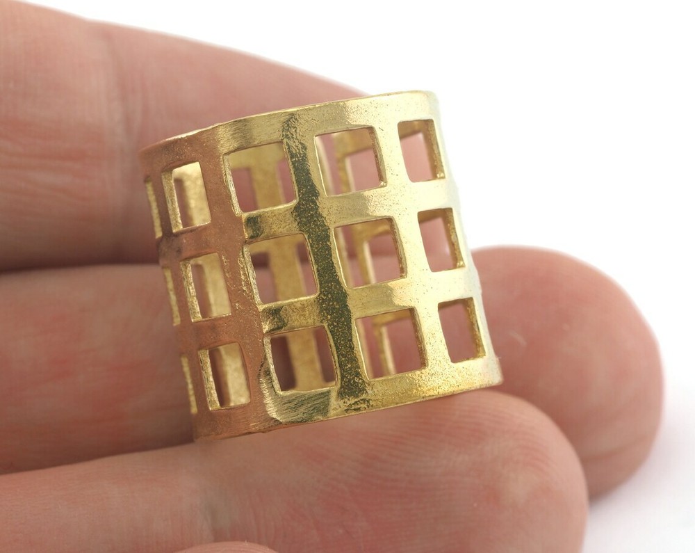 Adjustable Ring 20x20mm Raw brass (18mm 8US inner size) 1961