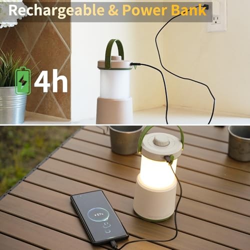 LED Camping Lantern Rechargeable, 800LM, 230Hours Runtime, 5 Modes 1 Modern
