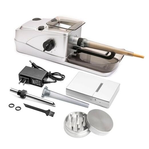 Electric Cone Rolling Machine Set with Manual Herb Grinder and Pre-Roll Holder