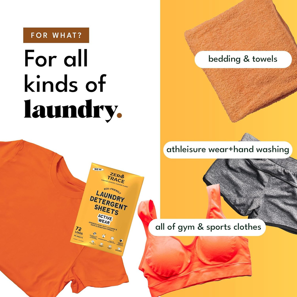 Zero Trace All Natural Laundry Detergent Sheets Eco Friendly - Laundry Soap - Ac