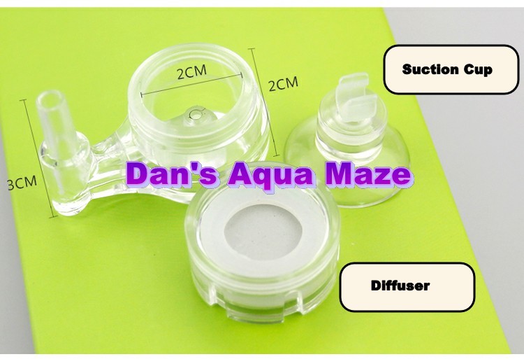 Aquarium 2 In 1 Acrylic Co2 Diffuser Bubble Counter CO2 Diffuser Suction Cup