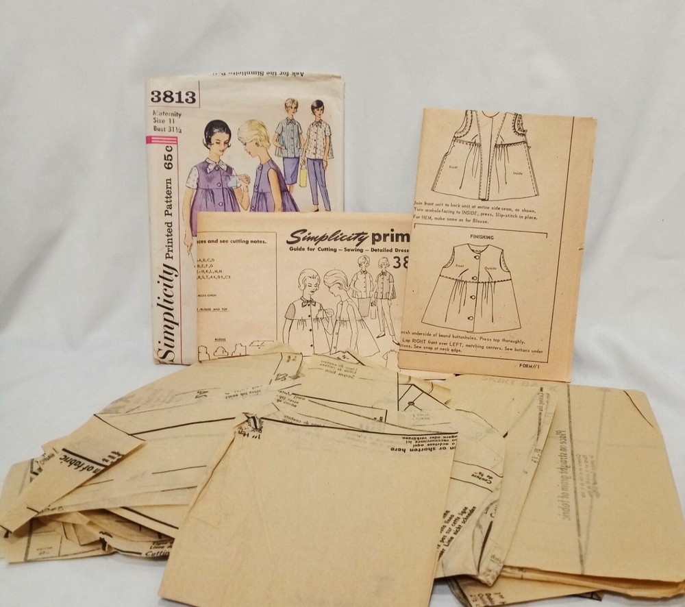 Maternity Top Skirt Blouse Pants Pattern 3813 Junior Size 11 Simplicity Precut