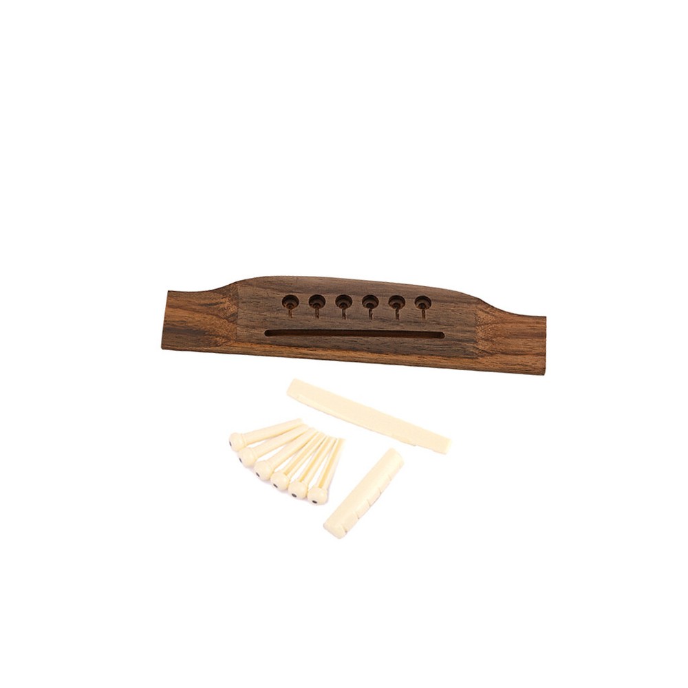 Acoustic Guitar Rosewood Bridge Saddle Nut Pins Abalone for 6 String Replace