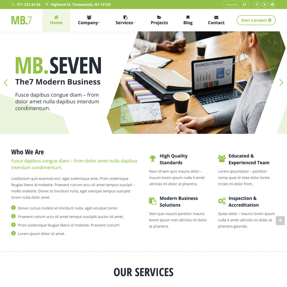 Modern Business Website Design with Free VPS Web Hosting and Installation