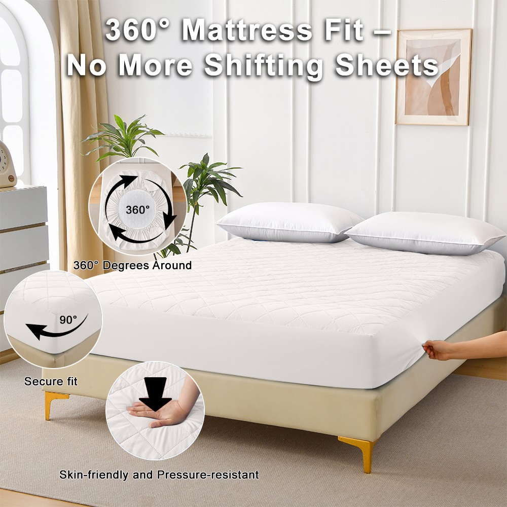 Diamond Grid Ultrasonic Waterproof Mattress Protector - Queen 60" X 80"