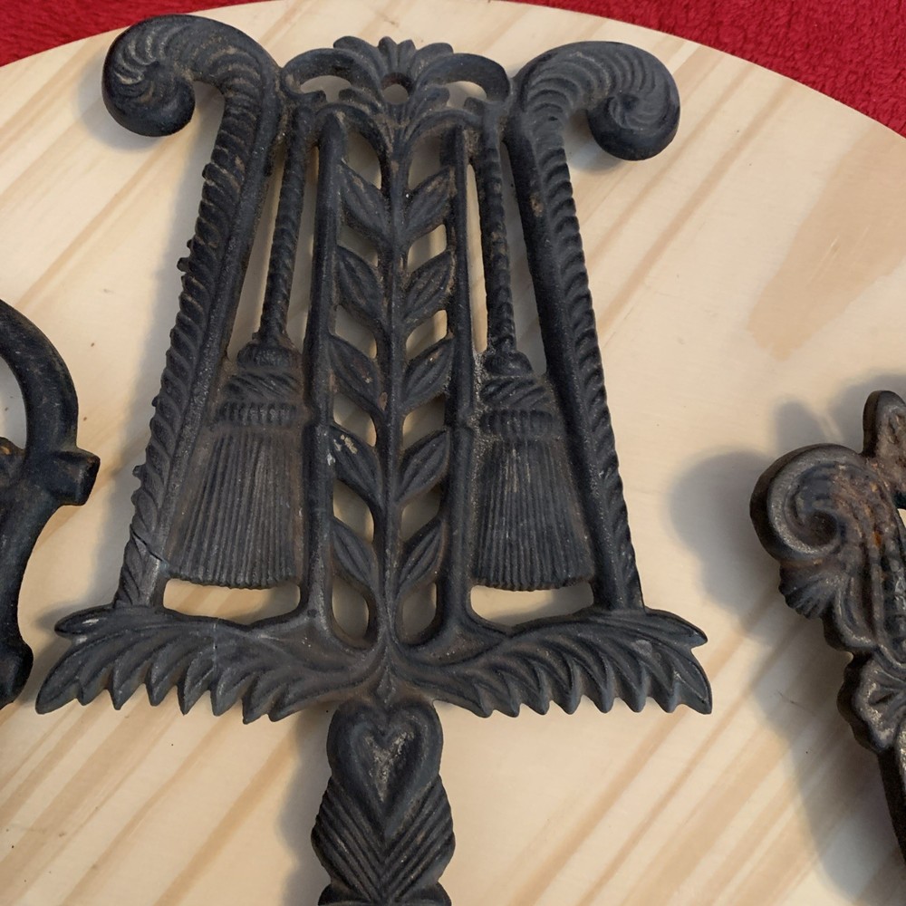 5 Antique Cast Iron Trivets