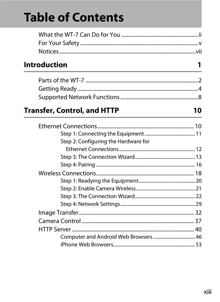Nikon WT-7 — User Manual Owners Guide Reference — 127 Pages — Half Size 5.5x8.5