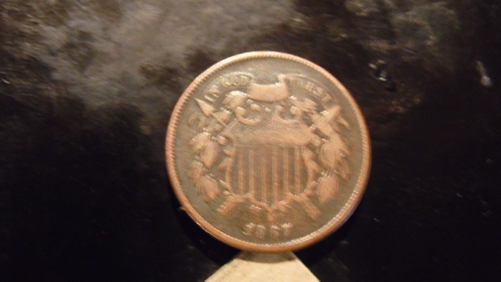 1867 2 Cent Piece VF