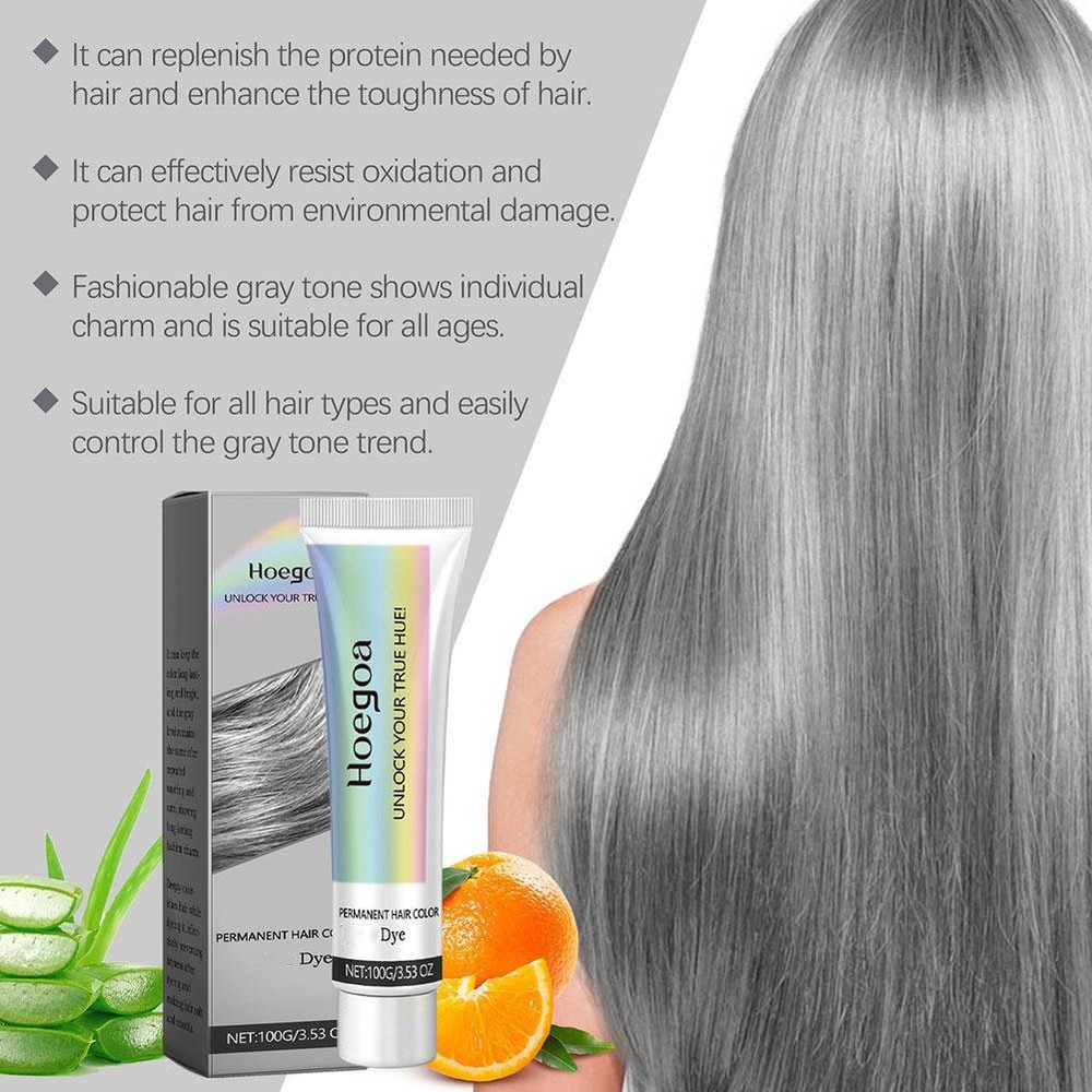 Silver Hair Dye Cream 100g Hot E0