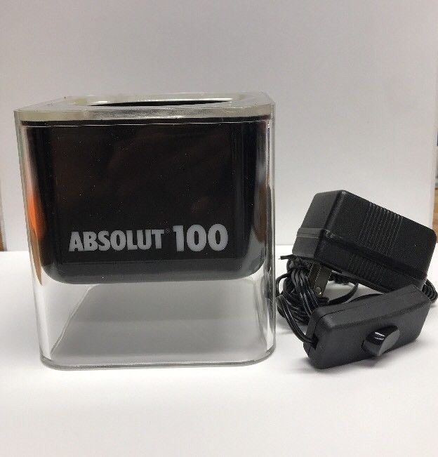ABSOLUT 100 Lit Pedestal Bottle Light 750ml Barware Bottle Display