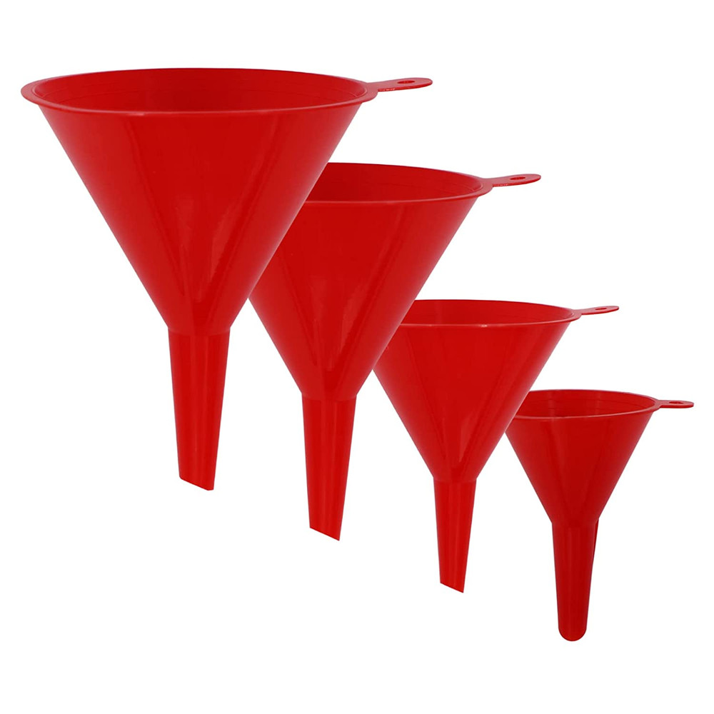 4 Pieces Plastic Funnel Set for Kitchen and Automotive Use, Mini, Small,