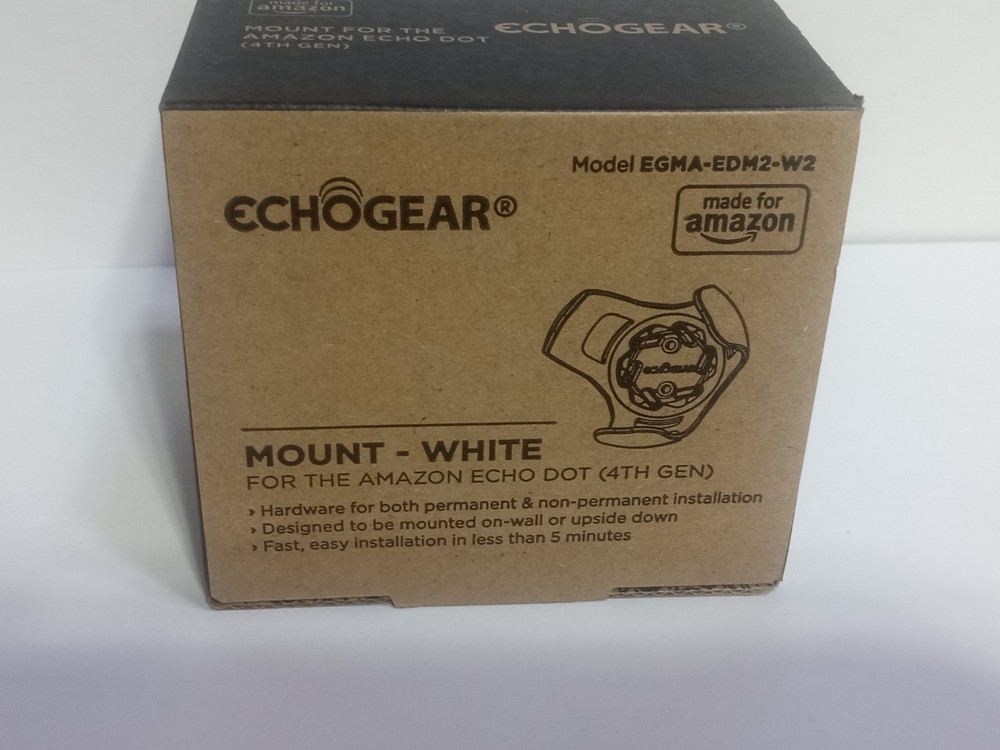Echogear Wall Mount Only - For Amazon Echo Dot EGMA-EDM2-W2 White Color