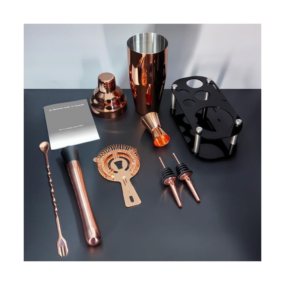 Cocktail Shaker Set, Bartender Kit, Cocktail Shaker with Stand, Dri... Fast Ship