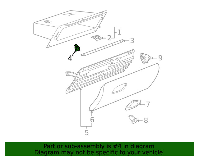Genuine GM Instrument Panel Compartment Lamp 12450028