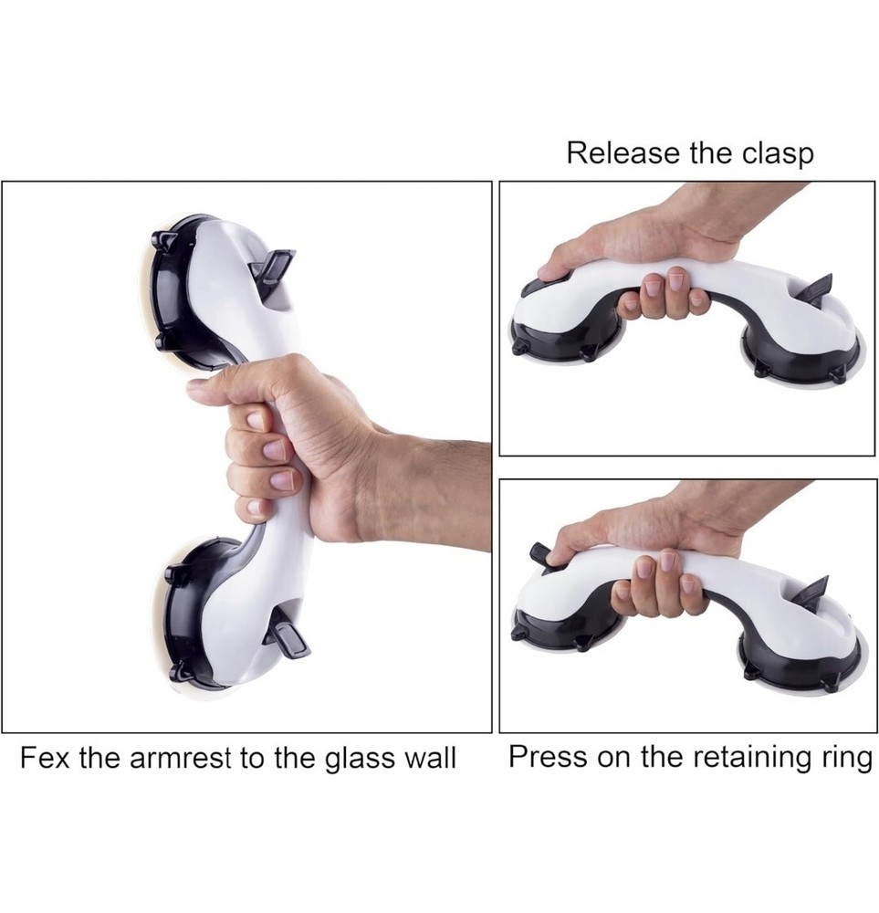 Grab bar for shower handle suction