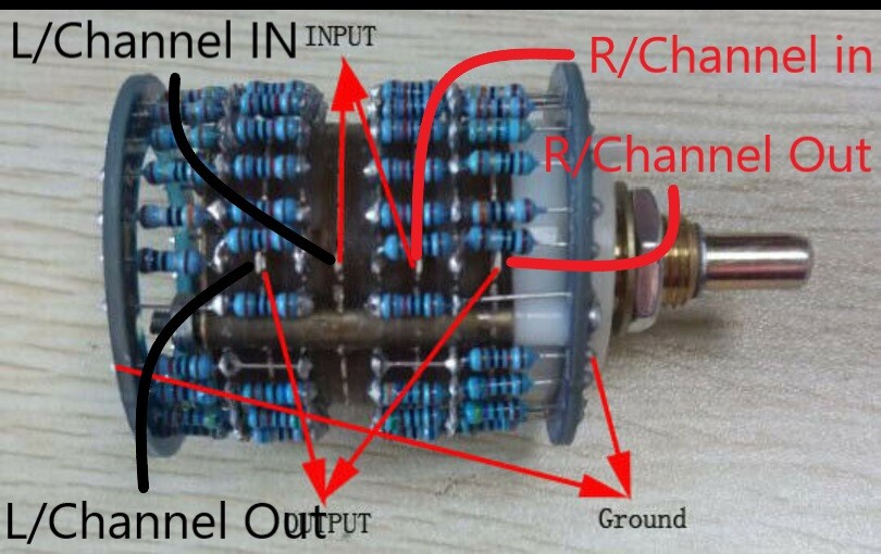 24 Step Attenuator Volume Control Pot Log Stereo