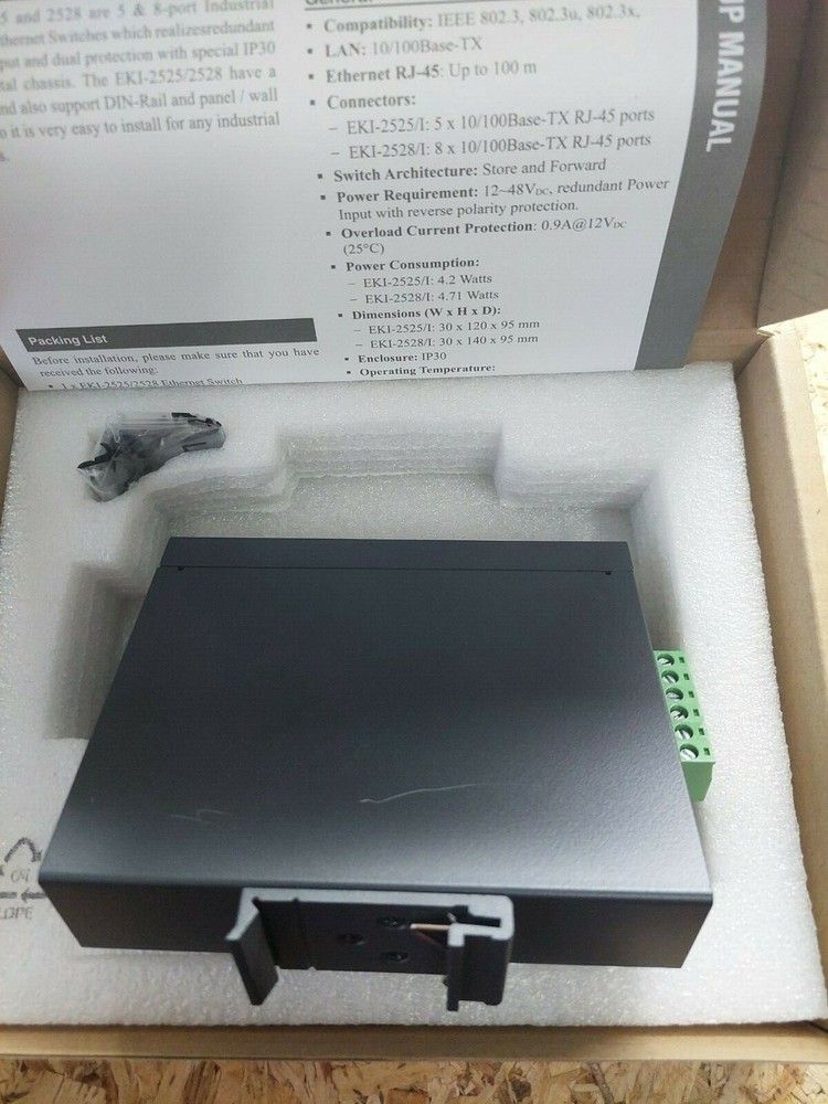 Advantech EKI-2525-BE 5-Port 10/100Mbps Unmanaged Ethernet Switch