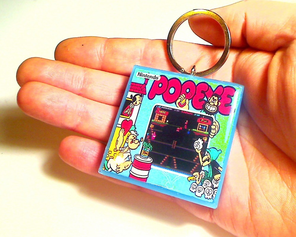 Popeye Arcade Coin Door accessory Keychain