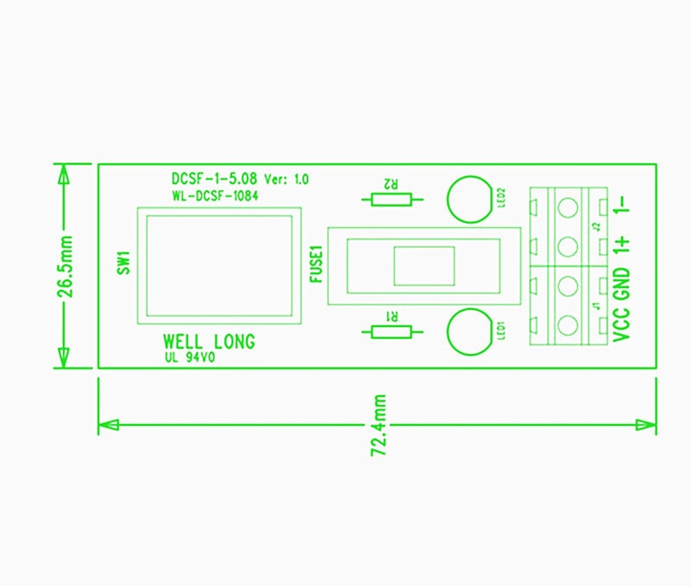 Ultra-thin DIN Rail Mount Toggle Switch DC Power Distribution Strip Module