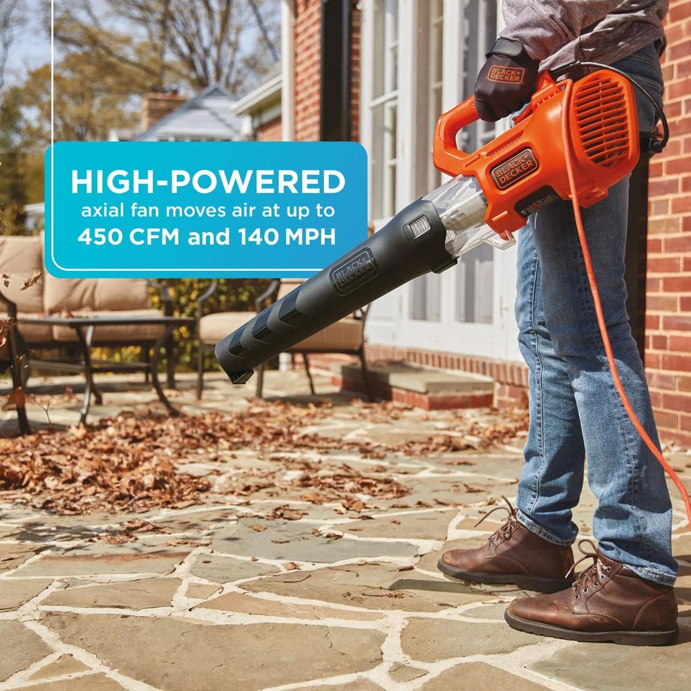 BLACK+DECKER Leaf Blower, Axial, 9-Amp - BEBL750