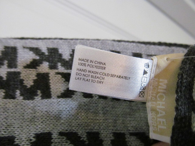 Michael Kors MK Repeating Reversible Scarf, White & Gray