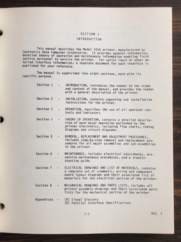 Centronics Model 101A Printer Technical Manual (1978)