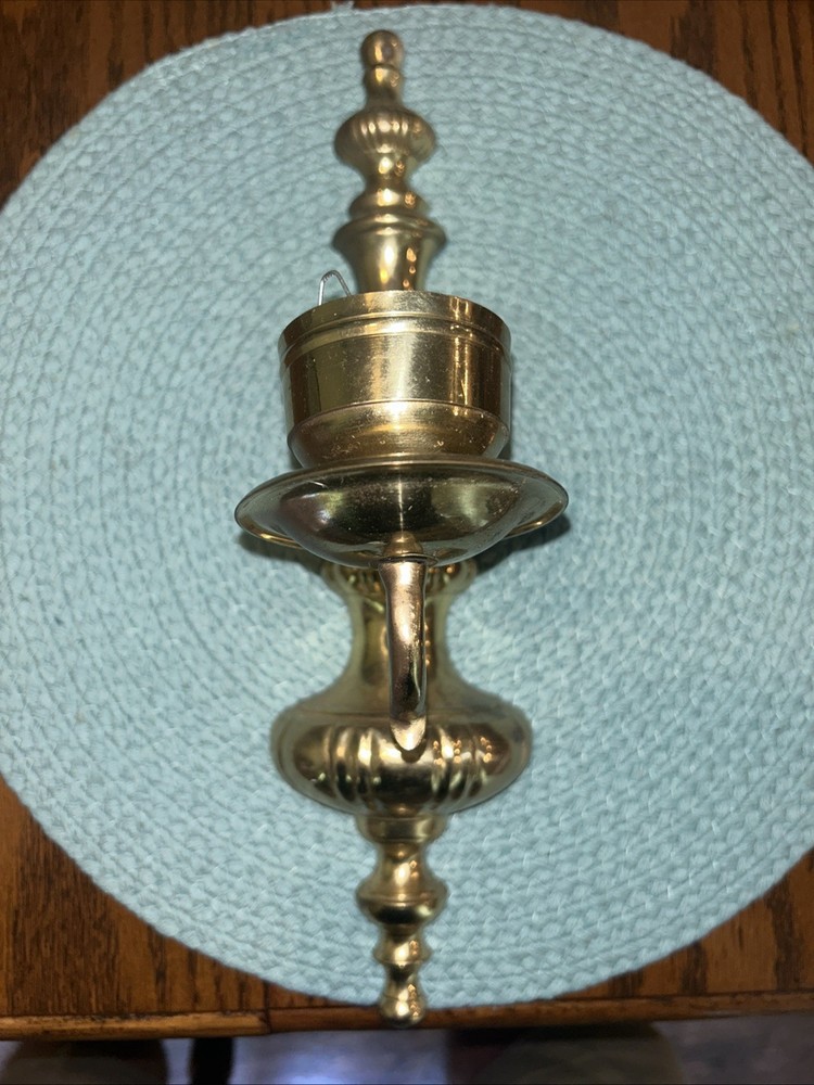 Vintage Brass Wall Sconce Candleholder