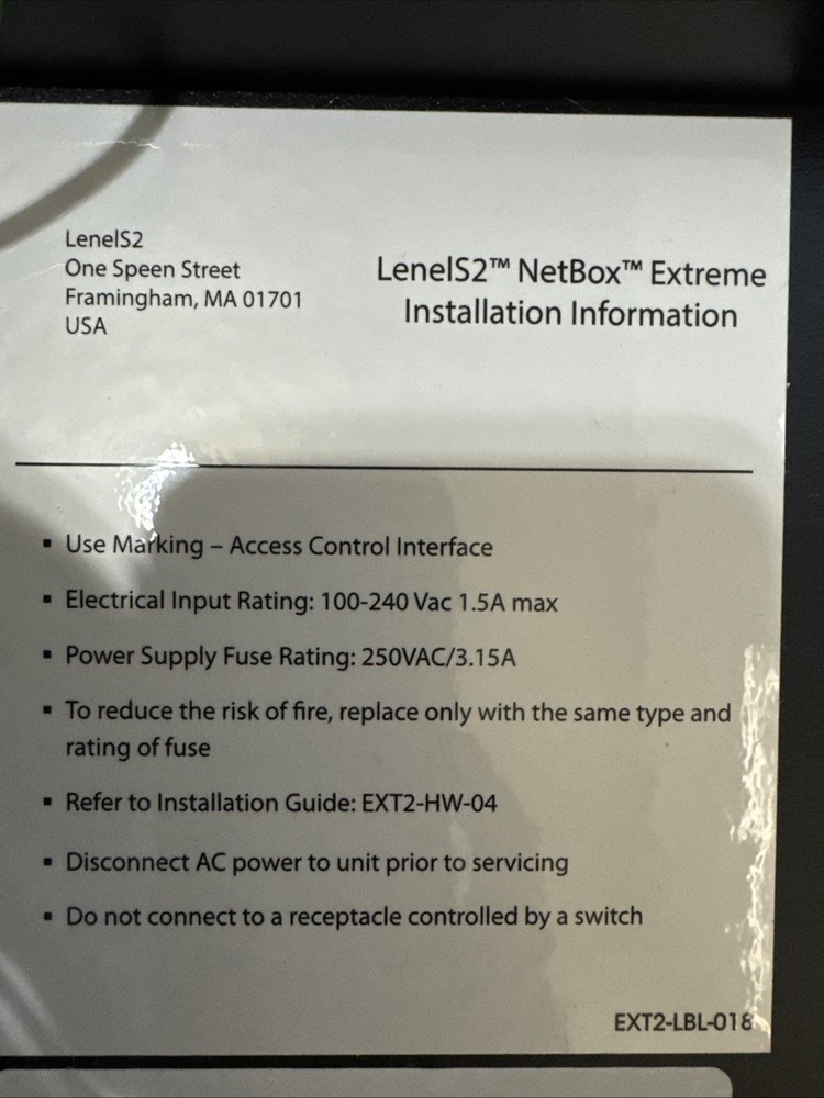 Lenel S2 NetBox Extreme Controller Box with License Product and Activation Keys