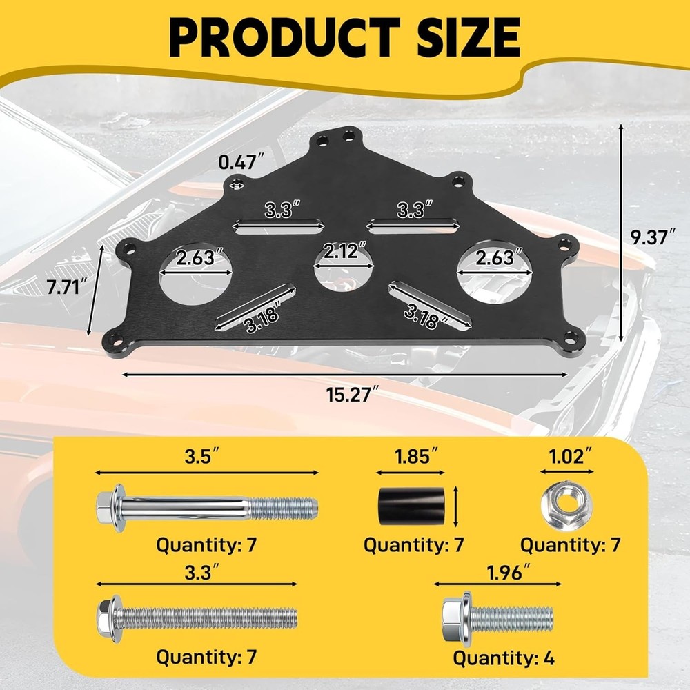 Heavy-Duty Engine Stand Adapter Plate - Complete Compatibility with Chevy SBC...