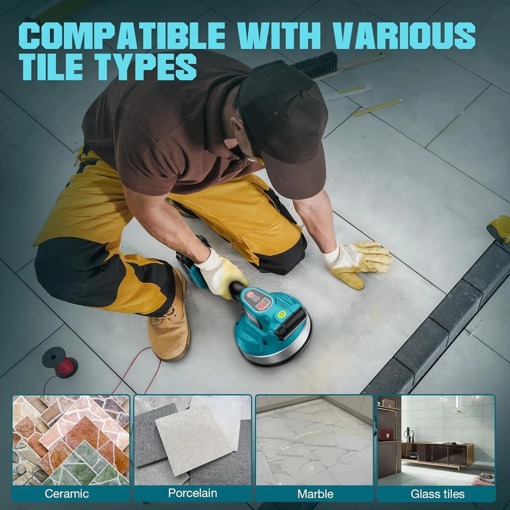 Tile Vibration Tool Cordless Tile Vibrator Leveling Machine 160mm Large Suction