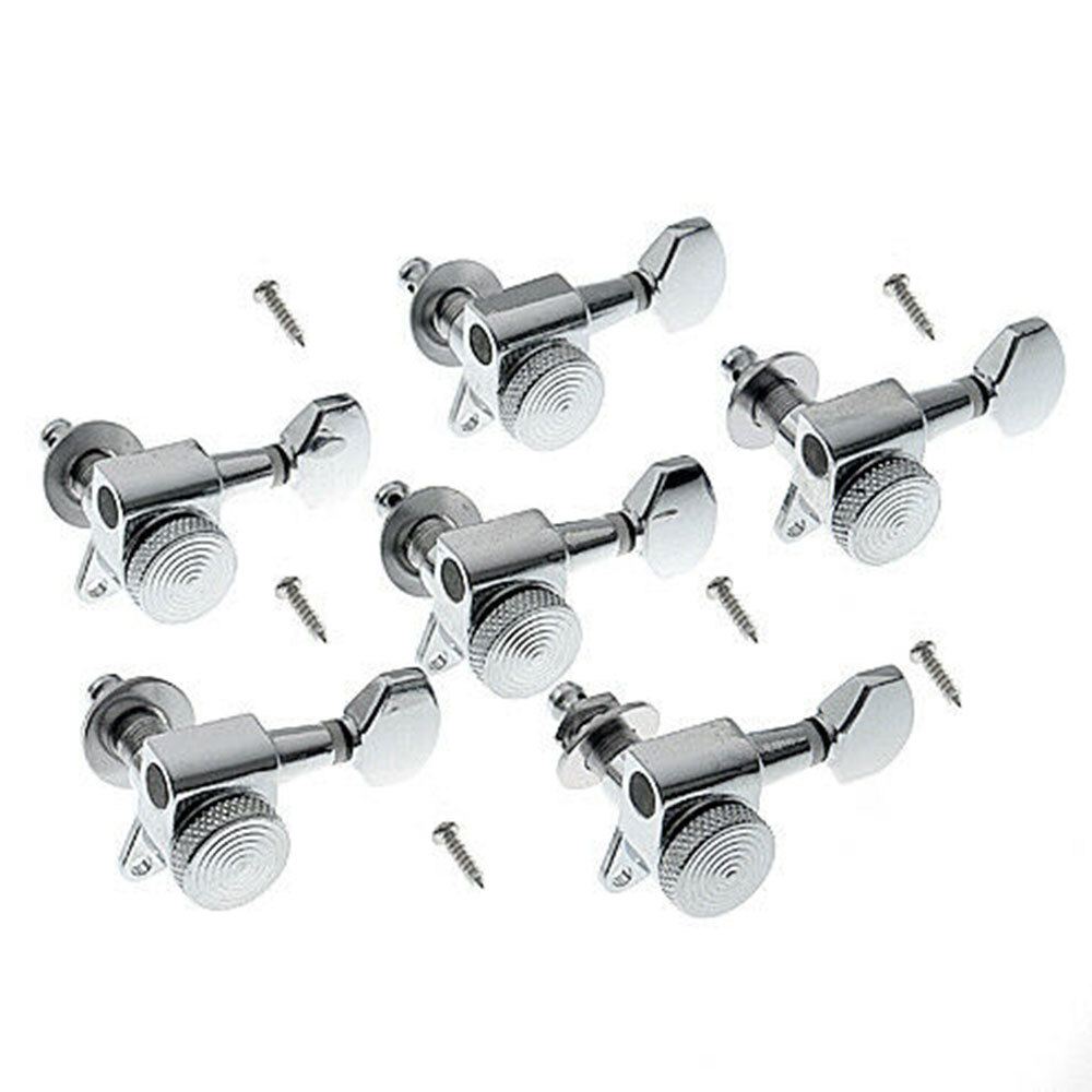 6R Guitar String Inline Tuning Pegs Locking Tuners Keys Machine Heads Chrome