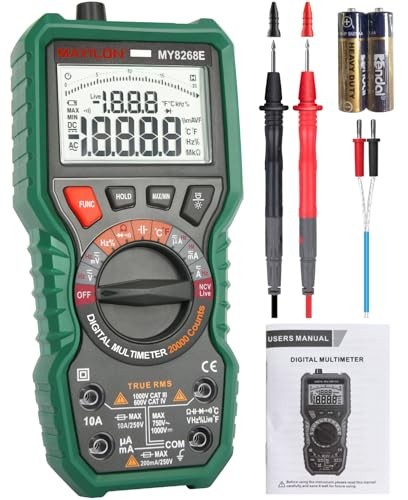 Digital Multimeter Tester TRMS 20000 Counts Auto-Ranging Voltmeter Measures