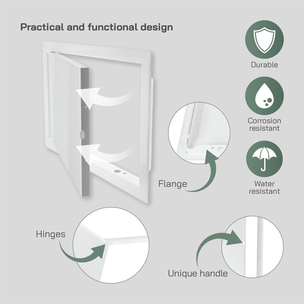 12'' x 8'' Inch White Metal Access Panel - Easy Access Doors - Access Panel f...