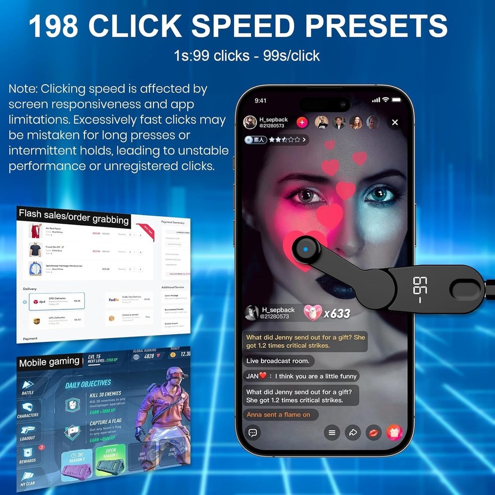 Auto Clicker Smart Tapper para iPhone, iPad, Android,etc, TikTok