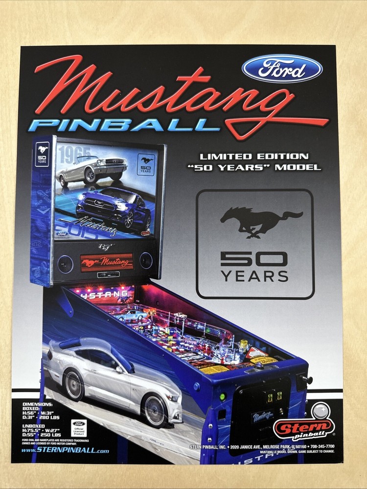 Stern Mustang LE Pinball Flyer