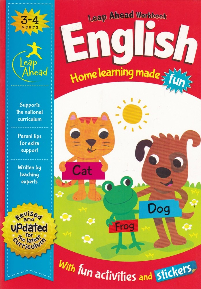 ENGLISH LEAP AHEAD LEARNING WORKBOOK AGE 3/4 CHILDREN'S EDUCATION HELP