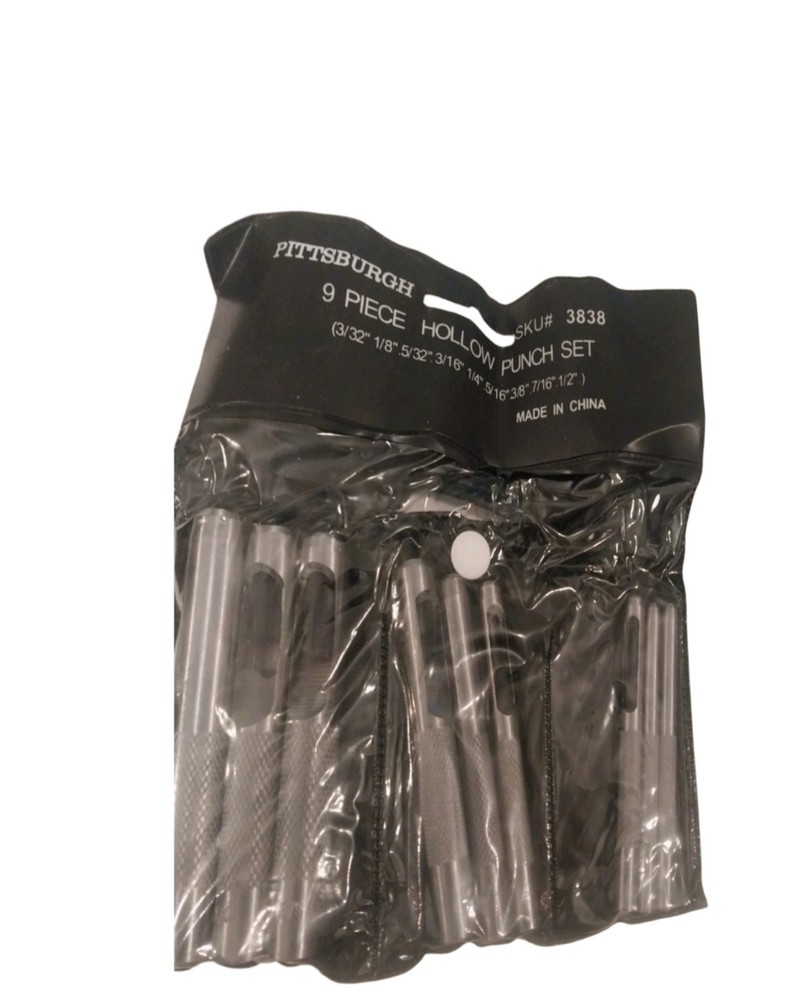 PITTSBURGH Hollow Punch Set, 9 Piece