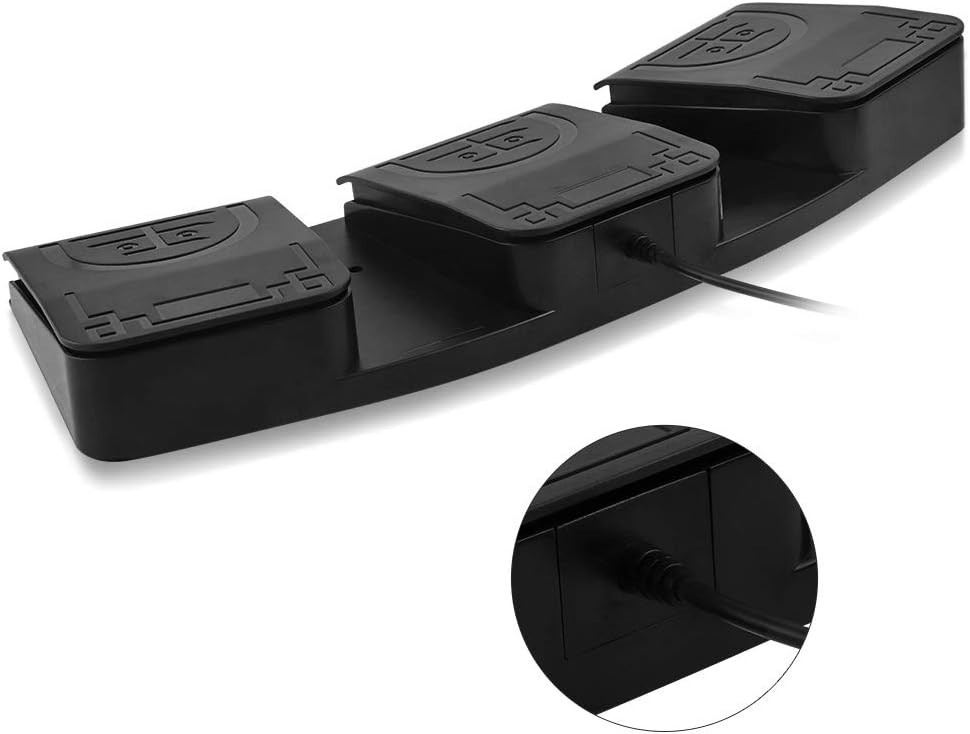 USB Triple Foot Pedal Switch - Programmable Ergonomic Control for Professionals