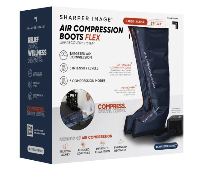 Sharper Image Air Compression Boots Flex Leg Recovery System Large/X-Large