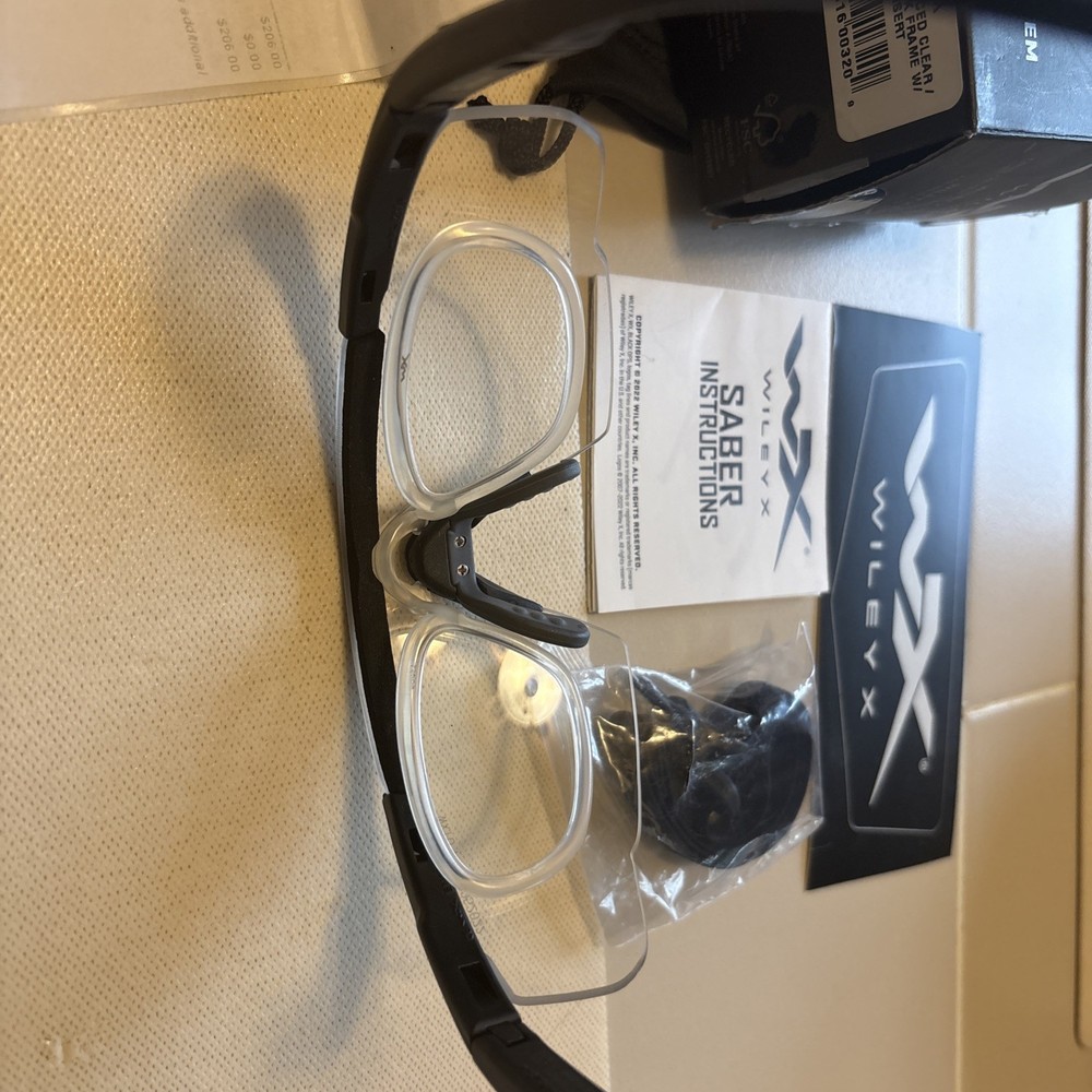 Wiley X Saber Advanced Clear Matte Black Frame With Rx Insert
