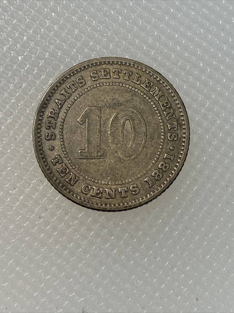 1881 straits settlements 10 cents M1