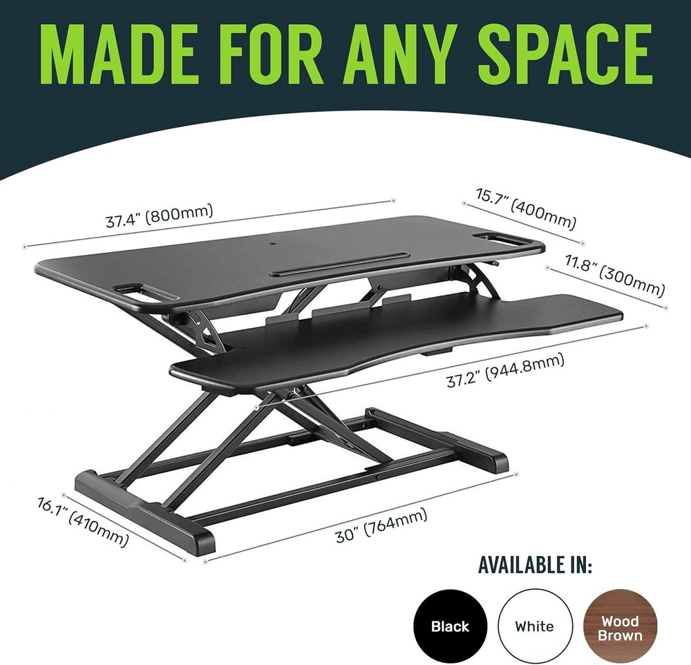 TechOrbits Black Standing 37" Desktop Converter