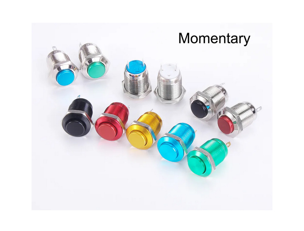 Guitar Kill Switch/Cutoff 12mm Green Momentary High Head Push Button Full Kit