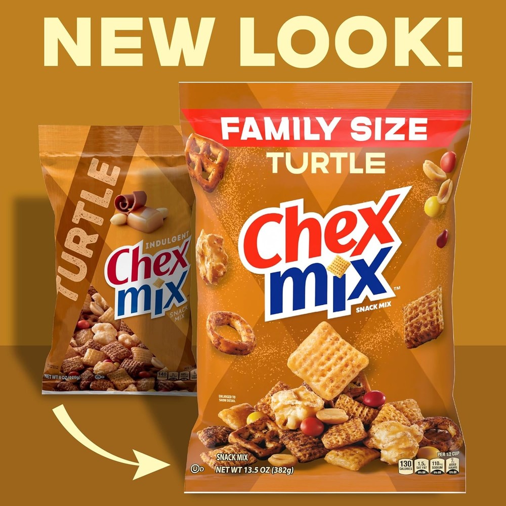 Chex Mix Turtle Snack Mix, 13.5 oz Bag