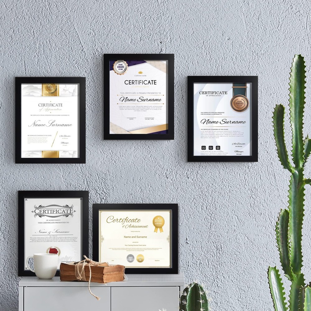 SESEAT 8.5 x 11 Frame Certificate Document Frame Set of 6, Diploma Frame for ...